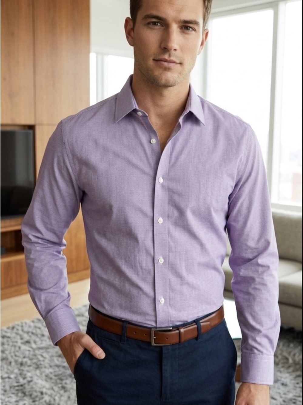 Van Heusen Lavender Dress Shirt